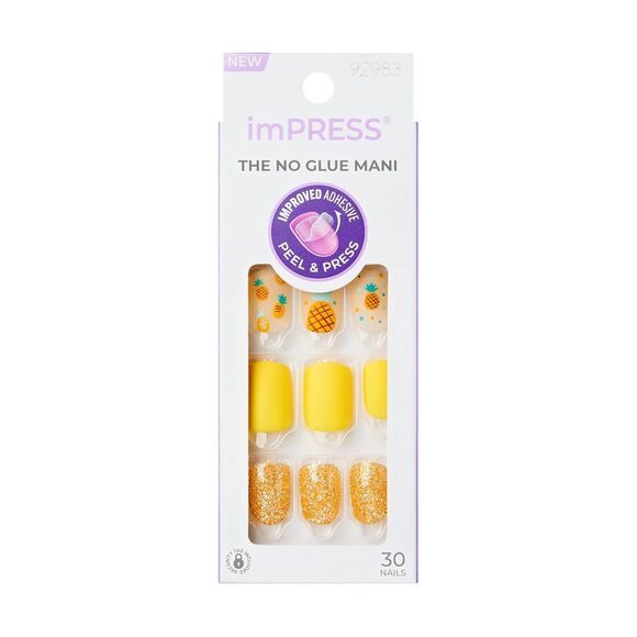 imPRESS Other - KISS imPRESS Press On Nails Sun Daze Women Yellow Pineapple Summer Short Square
